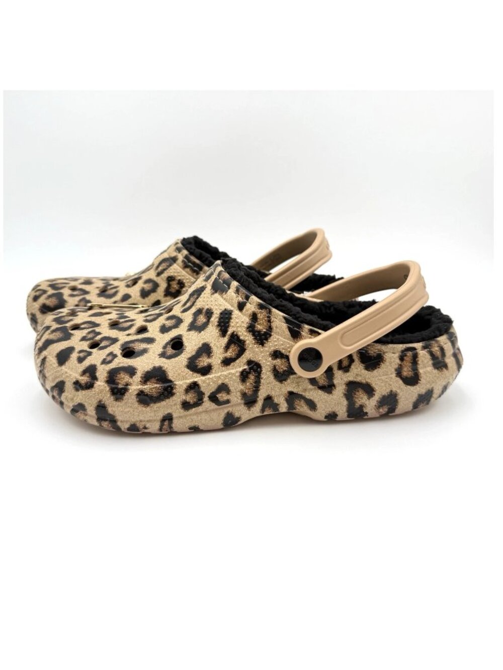 Crocs Classic Lined Clueless Clog Men's Size 13 Animal Print Brown Leopard